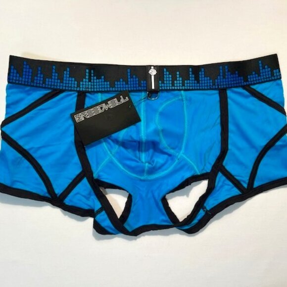 BREEDWELL Size M Equalizer Backless Brief/Boxer Jock - Aqua/Black/White - Picture 7 of 10